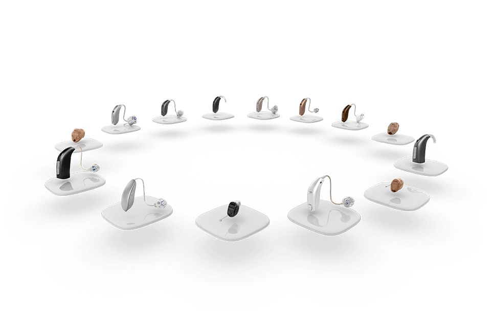 Aparaty słuchowe Signia, Phonak, Bernafon, Audio Service z podziałem na rodzaje i klasy.